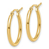 14K 2x20mm Polished Hoop Earrings