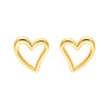 Open Wavy Heart Stud Earrings