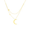 Crescent Moon with Star Stations Necklace