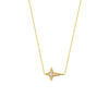 Diamond Tapered Cross Adjustable Necklace