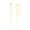 Front to Back CZ Bar Chain Drop Earrings