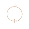 Plated Sterling Silver Sideways CZ Cross Bracelet