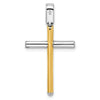14K Two-tone Polished Cross Pendant