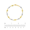 Two-Tone Polished and Diamond-Cut Bead Bracelet