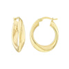 15mm Round Waved Polished Hoops