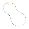 Cobalt Enamel Bead on Piatto Chain