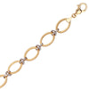 Two-Tone Textured Open Oval Link Bracelet