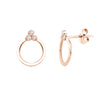 Diamond Trinity Door Knocker Stud Earrings