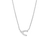 Sideways Mini CZ Wishbone Necklace