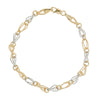 Two-Tone Textured Wavy Oval and Circle Bracelet