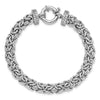 Sterling Silver Polished and Textured CZ Bracelet