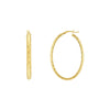 4mm x 42mm Diamond-Cut Oval Hoop Earrings