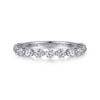 14K White Gold Single Prong Diamond Anniversary Band