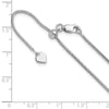 Sterling Silver RH-plated Adjustable 1.4mm Snake Chain