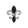 Diamond, Onyx Gemstone Fleur De Lis Pendant