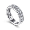 Wide 14K White Gold Diamond Anniversary Band