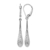 14K White Gold D/C Leverback Earrings