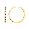Ruby &amp; Diamond Hoop Earrings (3/8tcw)