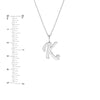 Script 'K' Diamond Bezel Necklace