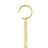 Triple D/C Bead Chain Drape Earrings with Ear Cuff