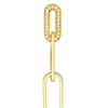 Diamond-trim Paper Clip Drop Post Earring