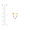 3 Beads Lilac Enamel Front to Back Earrings