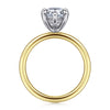 14K White-Yellow Gold Hidden Halo Pear Shape Diamond Engagement Ring