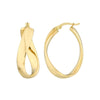 Oval Waved Polished Hoops