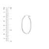 Plated Sterling Silver Curved Oval Hoop Earrings