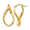 14K Polished Oval Twisted Hoop Earrings