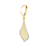 2-Tone D/C Border Dangle Filigree Leaf Earrings