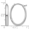 Sterling Silver RH-plated Polished Oval Hoop Earrings