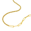 50/50 Paper Clip and Rope Necklace