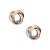 Tri-Color Love Knot Stud Earrings on Post Back