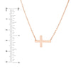 Sideways Mini Cross Adjustable Necklace