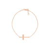 Sterling Silver Small Sideways Cross Bracelet