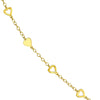 Mixed Hearts Station Curb Chain Necklace