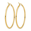 14K 2mm Polished Hinged Hoop Earrings