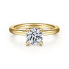 14K Yellow Gold  Round Solitaire Diamond Engagement Ring
