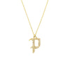 Diamond Gothic 'P' Necklace