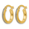 14K Polished Glimmer Infused Hoop Earrings