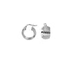 Plated Sterling Silver Ribbed Baby Hoop Earrings