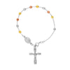 Tri-Colored Rosary with Virgin Mary Bracelet