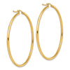 14K Polished 2mm Hoop Earrings