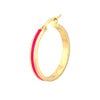 Large Neon Pink Enamel Round Hoops