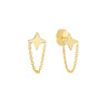 North Star Earrings with Chain Drape