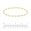 Two-Tone Stampato D/C and Satin Hearts Anklet