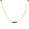 Black Enamel Alternating Bar Station Necklace