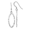 Sterling Silver Rhodium-plated D/C Shepherd Hook Dangle Earrings