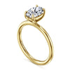 14K Yellow Gold Oval Solitaire Diamond Engagement Ring